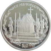 10 Dollars - Elizabeth II The Queen Mother's Coffin, United Kingdom, 2002 reverse image