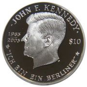 10 Dollars - Elizabeth II John F. Kennedy, United Kingdom, 2003 reverse image