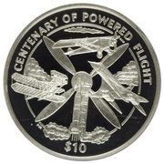 10 Dollars - Elizabeth II Centenary of Powered Flight, United Kingdom, 2003 reverse image