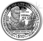 10 Dollars - Elizabeth II Sir Francis Drake, United Kingdom, 2003 reverse image