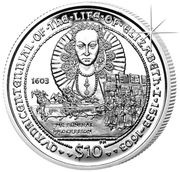 10 Dollars - Elizabeth II The Funeral Of Elizabeth I, United Kingdom, 2003 reverse image