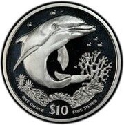 10 Dollars - Elizabeth II Dolphin, United Kingdom, 2004 reverse image