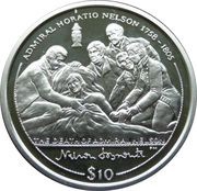 10 Dollars - Elizabeth II Death of Nelson, United Kingdom, 2005 reverse image