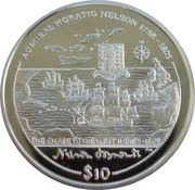 10 Dollars - Elizabeth II The Chase to the West Indies, United Kingdom, 2005 reverse image