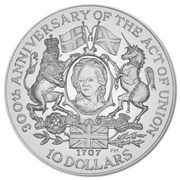 10 Dollars - Elizabeth II Act of Union, United Kingdom, 2007 reverse image