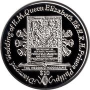 10 Dollars - Elizabeth II The Wedding Programme, United Kingdom, 2007 reverse image