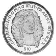 10 Dollars - Elizabeth II King Charles II, United Kingdom, 2008 reverse image