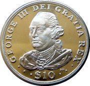 10 Dollars - Elizabeth II King George III, United Kingdom, 2008 reverse image