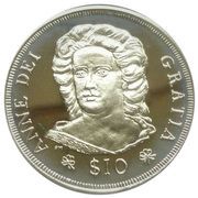 10 Dollars - Elizabeth II Queen Anne, United Kingdom, 2008 reverse image