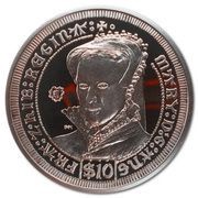 10 Dollars - Elizabeth II Queen Mary I Tudor, United Kingdom, 2008 reverse image