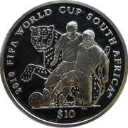 10 Dollars - Elizabeth II 2010 FIFA World Cup South Africa, United Kingdom, 2009-2010 reverse image