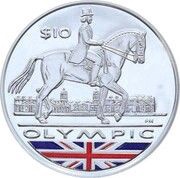 10 Dollars - Elizabeth II Dressage, United Kingdom, 2009-2011 reverse image