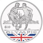 10 Dollars - Elizabeth II Football, United Kingdom, 2009-2011 reverse image