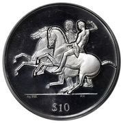 10 Dollars - Elizabeth II Elgin Marbles - Frieze of the Parthenon, United Kingdom, 2010 reverse image