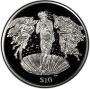 10 Dollars - Elizabeth II Birth of Venus, United Kingdom, 2010 reverse image