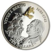 10 Dollars - Elizabeth II Vitus Bering - Statue, United Kingdom, 2011 reverse image