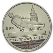 10 Dollars - Elizabeth II Gymnastics; Double Portrait, United Kingdom, 2012 reverse image