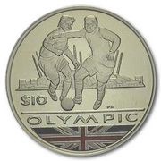 10 Dollars - Elizabeth II Football; Double Portrait, United Kingdom, 2012 reverse image