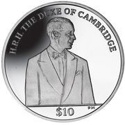 10 Dollars - Elizabeth II Duke of Cambridge - Double Portrait, United Kingdom, 2012 reverse image