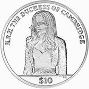 10 Dollars - Elizabeth II Duchess of Cambridge - Double Portrait, United Kingdom, 2012 reverse image