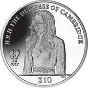 10 Dollars - Elizabeth II The Duchess of Cambridge, United Kingdom, 2013 reverse image