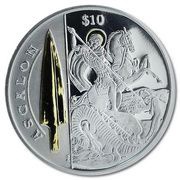 10 Dollars - Elizabeth II Legendary Weapons - Ascalon, United Kingdom, 2013 reverse image