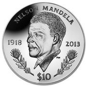 10 Dollars - Elizabeth II Nelson Mandela, United Kingdom, 2014 reverse image