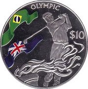 10 Dollars - Elizabeth II Olympic - Golf; Coloured, United Kingdom, 2016 reverse image