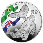 10 Dollars - Elizabeth II Olympic - Rugby; Coloured, United Kingdom, 2016 reverse image