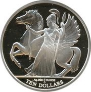 10 Dollars - Elizabeth II 4th Portrait; Pegasus, United Kingdom, 2017 reverse image
