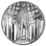 10 Dollars - Elizabeth II Thomas Jefferson; Silver Piedfort, United Kingdom, 2018 reverse image