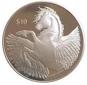 10 Dollars - Elizabeth II Pegasus - 2018, United Kingdom, 2018 reverse image