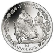 10 Dollars - Elizabeth II Olympic Equestrian, United Kingdom, 2019 reverse image