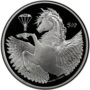 10 Dollars - Elizabeth II Pegasus - D-Day, United Kingdom, 2019 reverse image