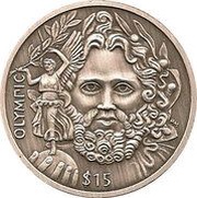 15 Dollars - Elizabeth II Father of the Modern Olympics, United Kingdom, 2013 reverse image