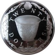 20 Dollars - Elizabeth II Porcelain Cup, United Kingdom, 1985 reverse image