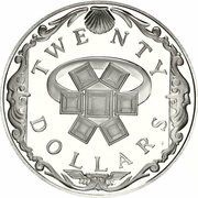 20 Dollars - Elizabeth II Emerald Ring, United Kingdom, 1985 reverse image