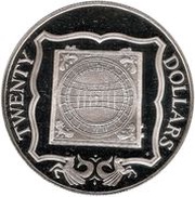 20 Dollars - Elizabeth II Ivory Sundial, United Kingdom, 1985 reverse image