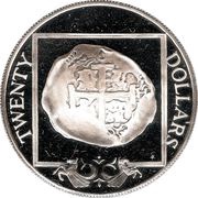 20 Dollars - Elizabeth II Spanish Cob coin, United Kingdom, 1985 reverse image