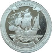 20 Dollars - Elizabeth II Santa Maria 1492, United Kingdom, 2000 reverse image