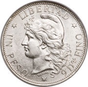 1 Peso, Argentina, 1881-1883 reverse image