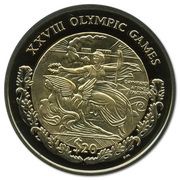 20 Dollars Olympic Games 2004; Silver Gold plated, United Kingdom, 2004 reverse image