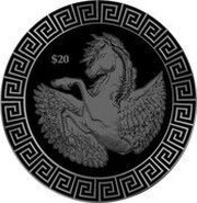 20 Dollars - Elizabeth II Pegasus; Silver Bullion Black Finish, United Kingdom, 2022 reverse image