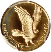 25 Dollars - Elizabeth II Marsh Hawk, United Kingdom, 1985 reverse image