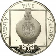 25 Dollars - Elizabeth II Bottle, United Kingdom, 1988 reverse image