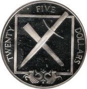 25 Dollars - Elizabeth II Dagger and Scabbard, United Kingdom, 1988 reverse image