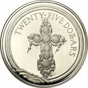 25 Dollars - Elizabeth II Jewel-encrusted Cross, United Kingdom, 1988 reverse image