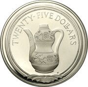 25 Dollars - Elizabeth II Pitcher, United Kingdom, 1988 reverse image