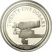 25 Dollars - Elizabeth II Cannon, United Kingdom, 1988 reverse image
