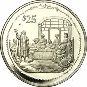 25 Dollars - Elizabeth II Royal banquet, United Kingdom, 1992 reverse image